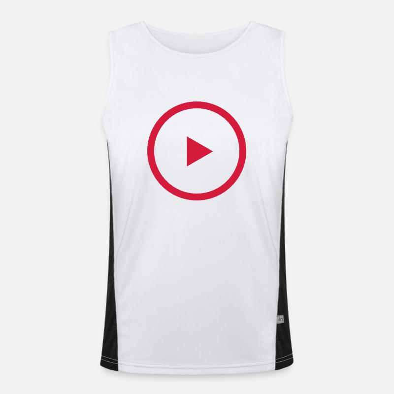 PLAY BUTTON Funktionelles Kontrast-Tank Top für Männer 