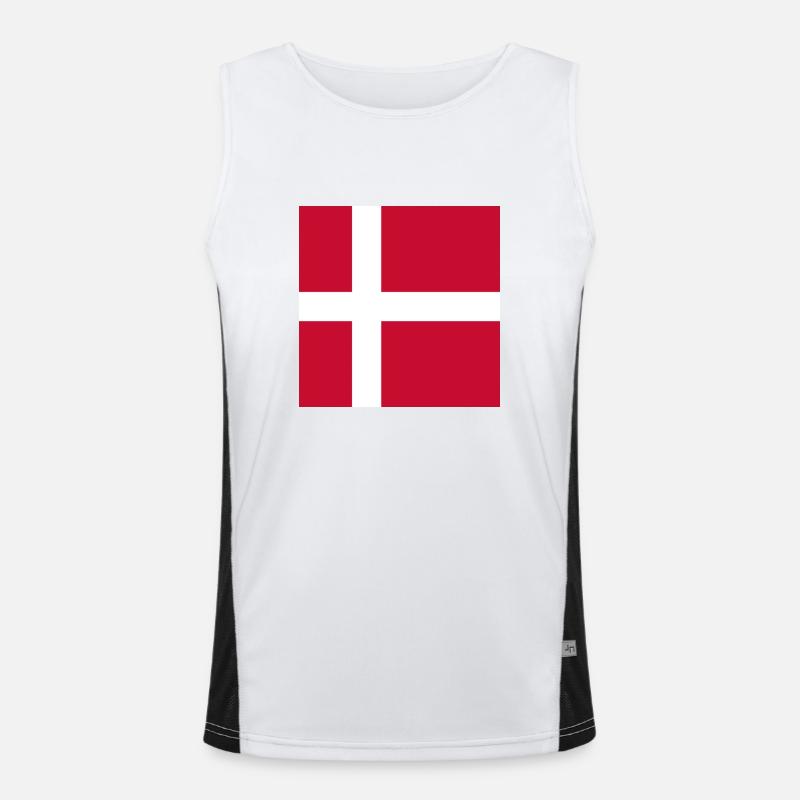 Denmark flag face mask quarantine Men's Functional Contrast Tank Top 
