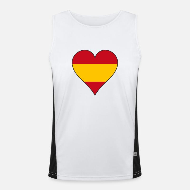Espagne Drapeau coeur Débardeur respirant contrasté Homme 