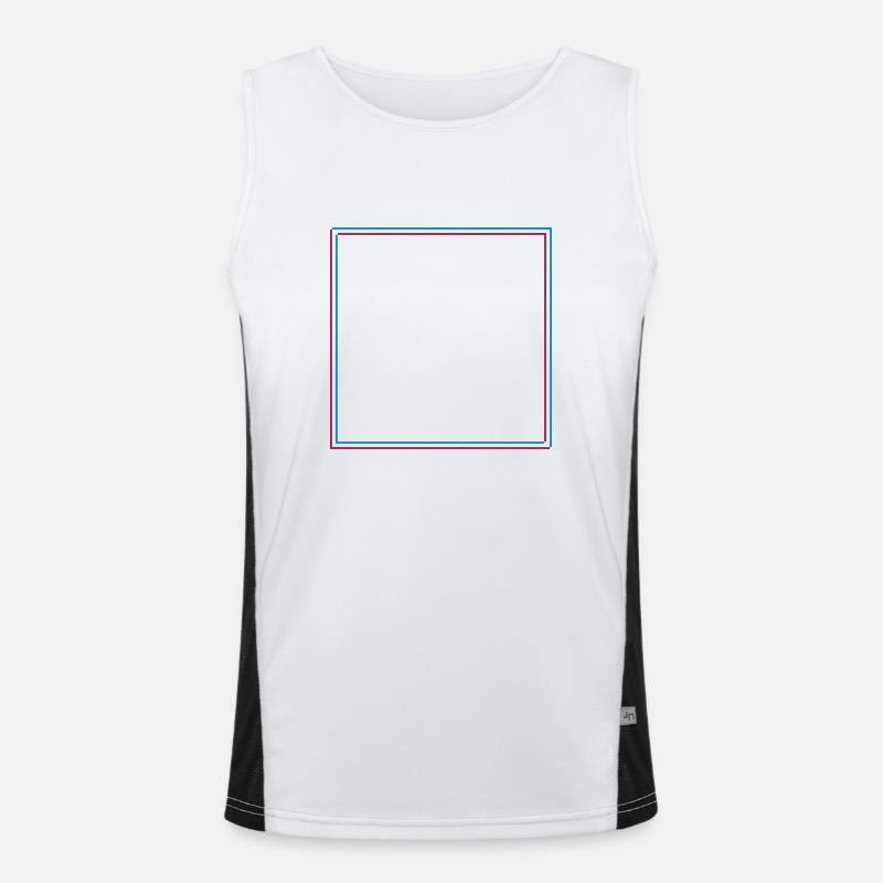 Square Rectangle 3D Men's Functional Contrast Tank Top 