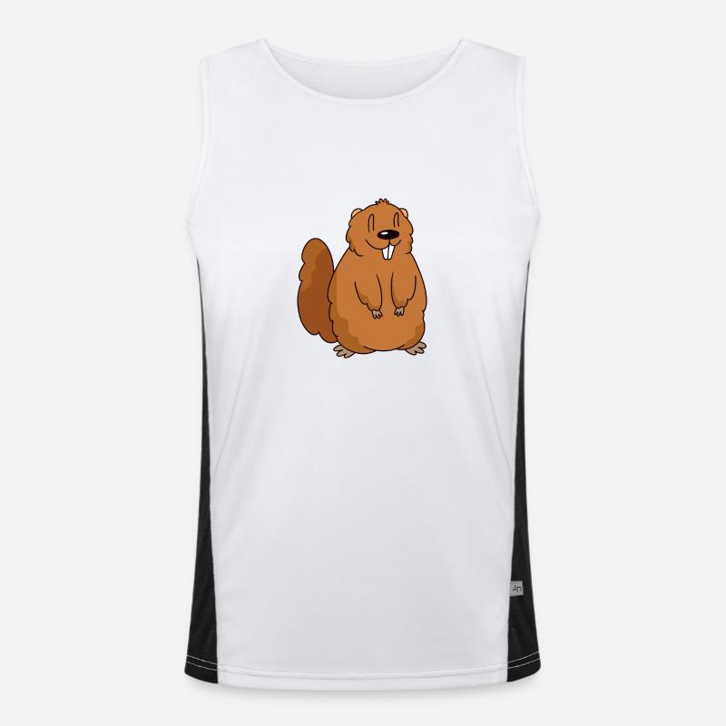 Une douce marmotte comme idée cadeau Débardeur respirant contrasté Homme 