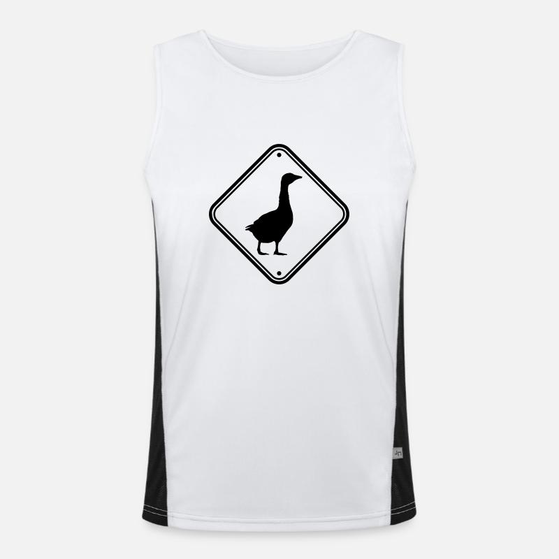 Goose sign caution Men's Functional Contrast Tank Top 