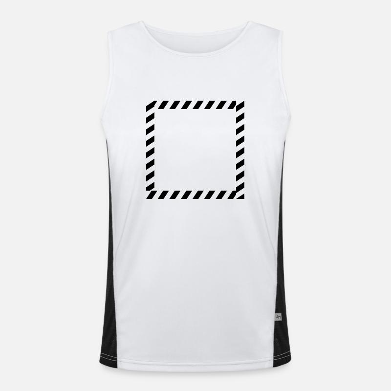 Shield frame caution tape - Men's Functional Contrast Tank Top  - white/black