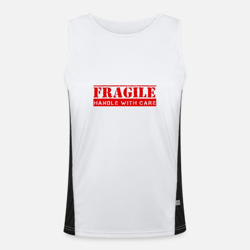 Fragile, maneggiare con cura Canotta sportiva da uomo in contrasto cromatico 