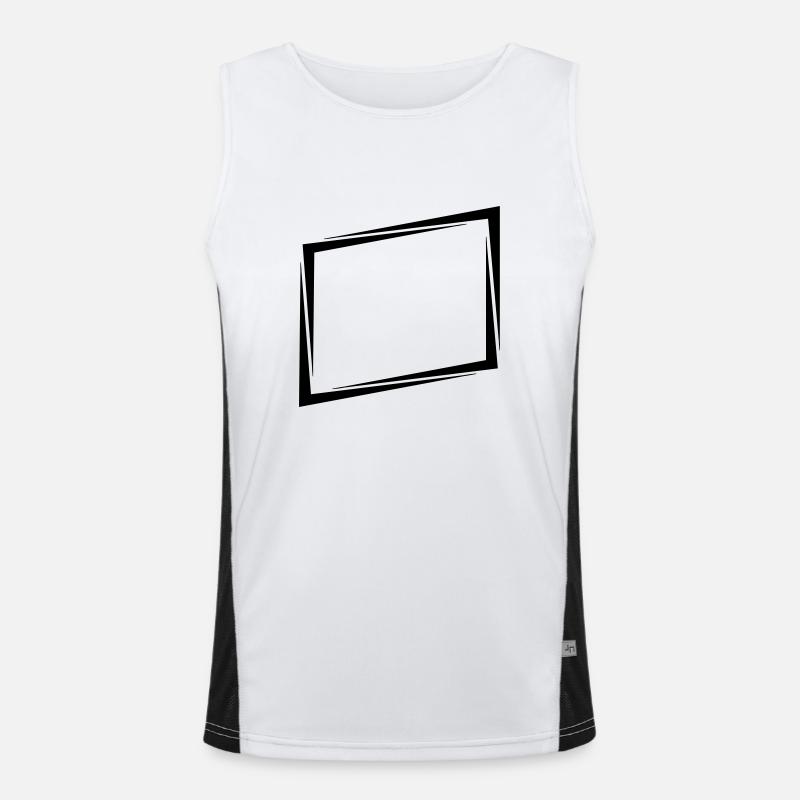 Shield rectangle frame - Men's Functional Contrast Tank Top  - white/black