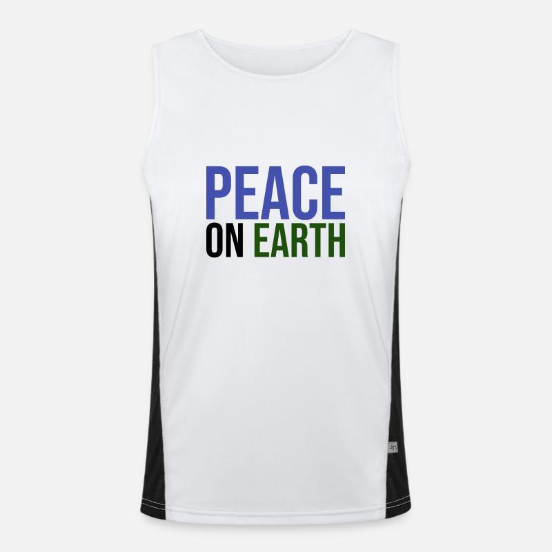 peace in the world Men's Functional Contrast Tank Top 