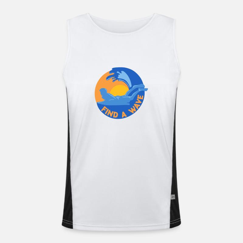Find a wave Bodysurf Bodyboarding Geschenkidee Funktionelles Kontrast-Tank Top für Männer 