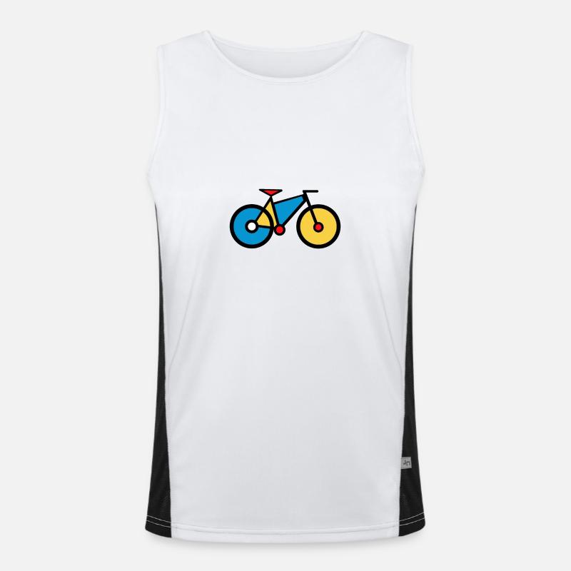 Mondrian Art Bicycle Cycling Math Gift Idea Men's Functional Contrast Tank Top 