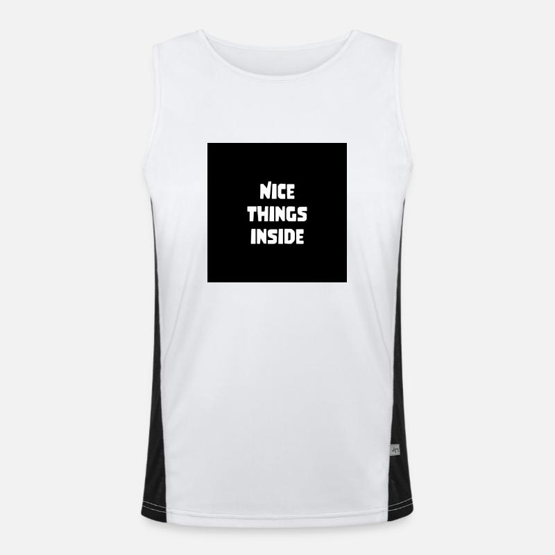 cooler Spruch Geschenk nice things inside Funktionelles Kontrast-Tank Top für Männer 