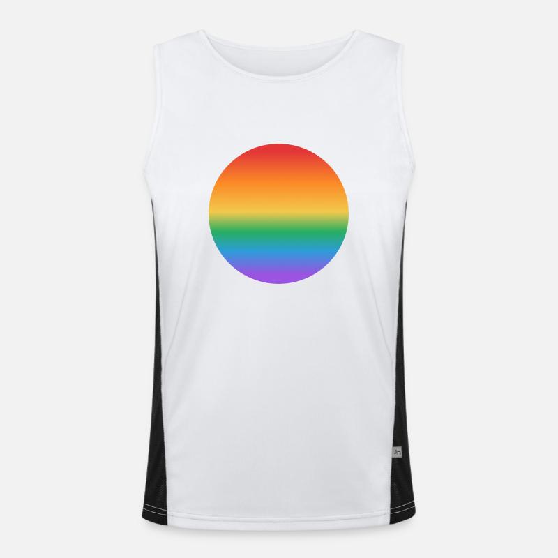 Rainbow gradient circle Men's Functional Contrast Tank Top 