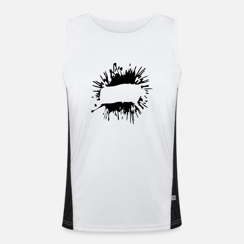 Insert text blobs - Men's Functional Contrast Tank Top  - white/black