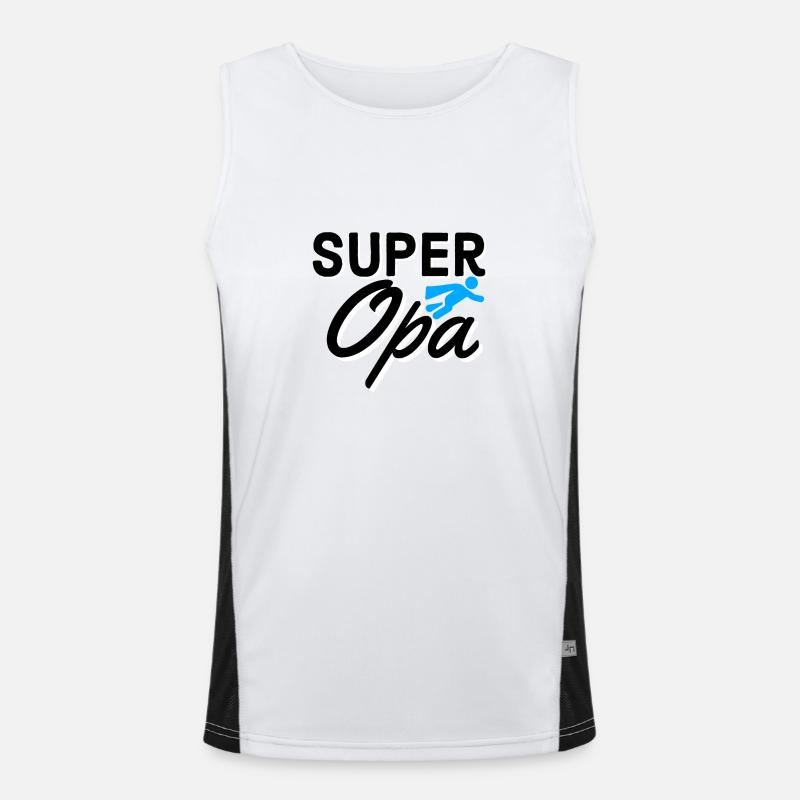 Super Opa Text mit Figur flieger Funktionelles Kontrast-Tank Top für Männer 