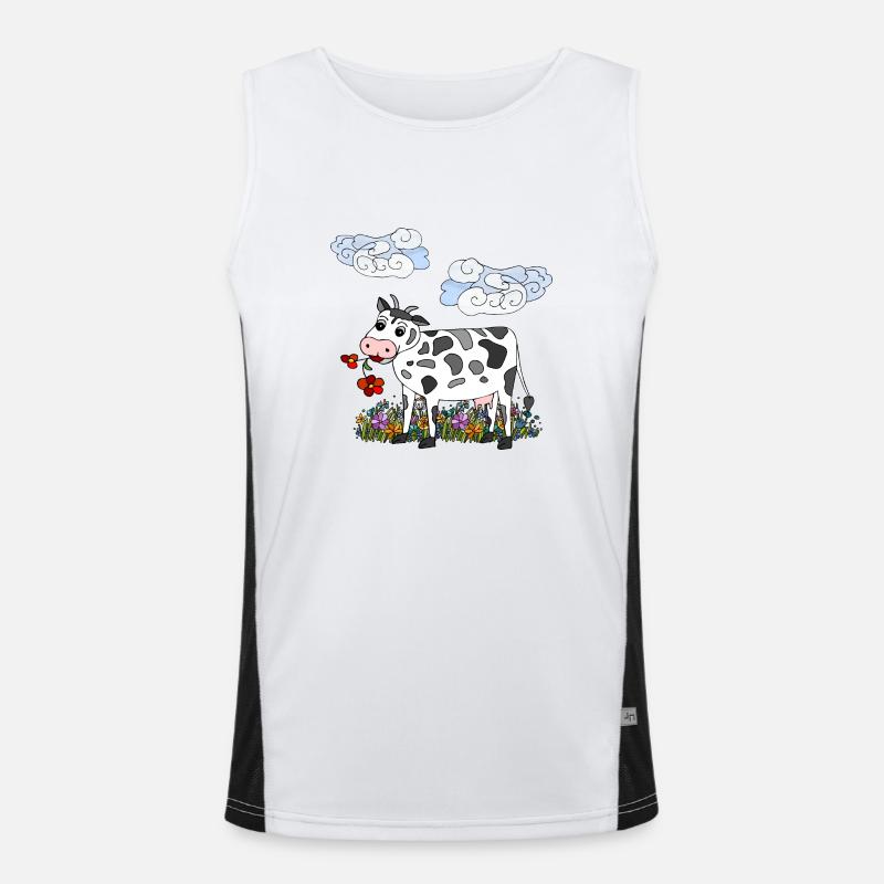 Kuh Funktionelles Kontrast-Tank Top für Männer 