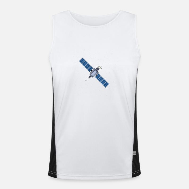 Schwebender Satellit Funktionelles Kontrast-Tank Top für Männer 