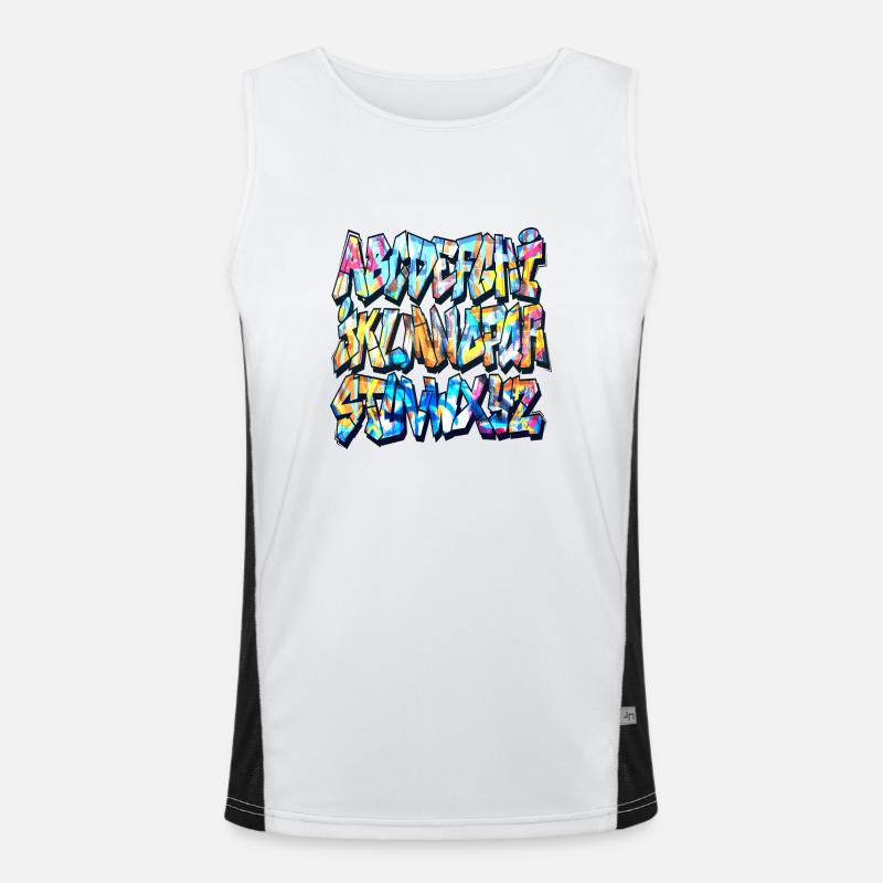 Graffiti alphabet Men's Functional Contrast Tank Top 