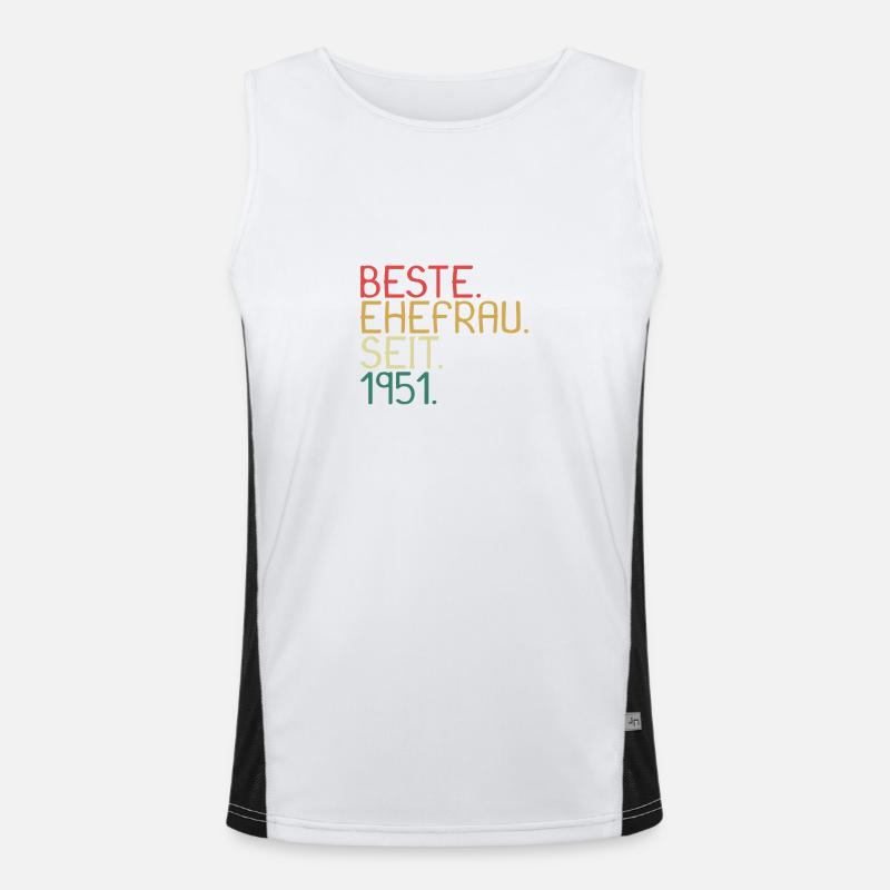 Beste Ehefrau Seit 1951 - Jahrestag Geschenk Funktionelles Kontrast-Tank Top für Männer 