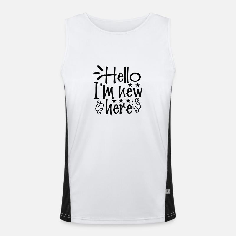 Hello I ́m new here Men's Functional Contrast Tank Top 