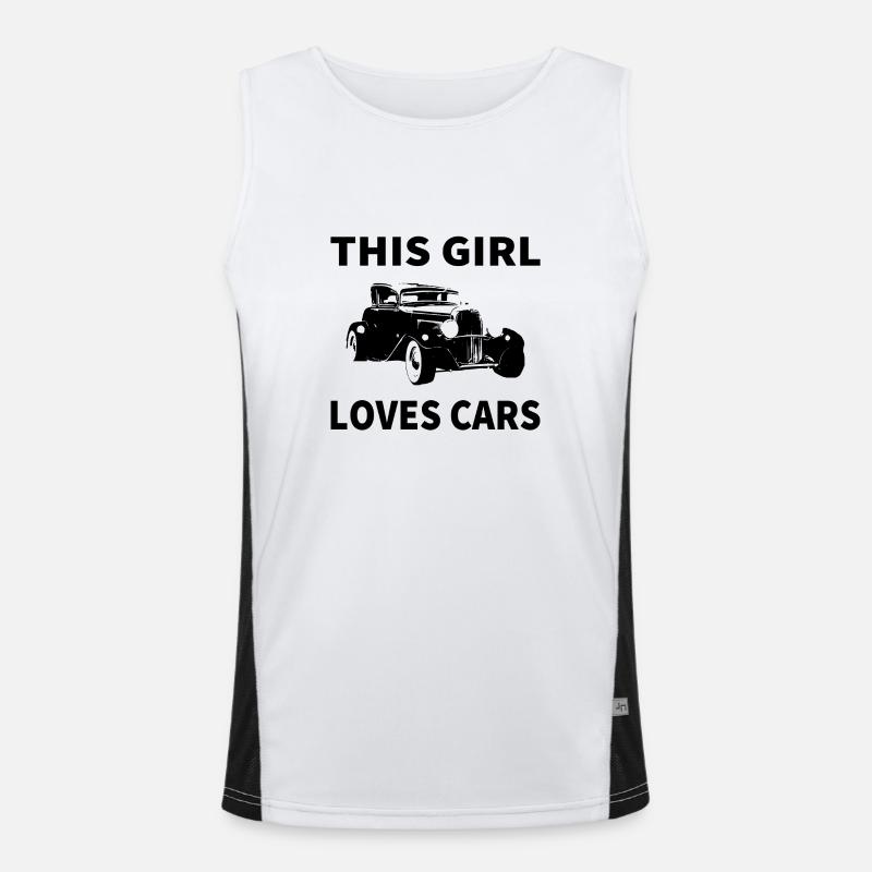 Car - Men's Functional Contrast Tank Top  - white/black