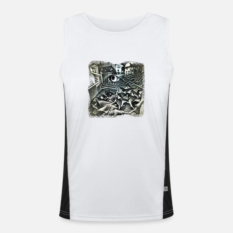 Escher Style Funktionelles Kontrast-Tank Top für Männer 