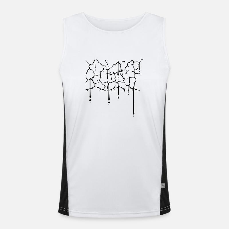 Drops Cracks Pattern Texture Men's Functional Contrast Tank Top 