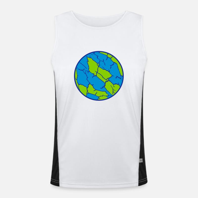Planet Ball Cracks Pattern Men's Functional Contrast Tank Top 