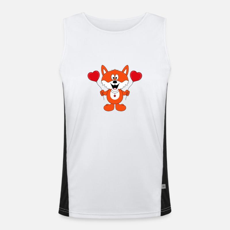 FUCHS - LIEBE - TIER - KIND - BABY Funktionelles Kontrast-Tank Top für Männer 