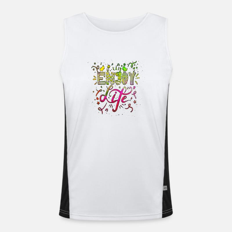 Think outside the box positive thoughts happy Men's Functional Contrast Tank Top 