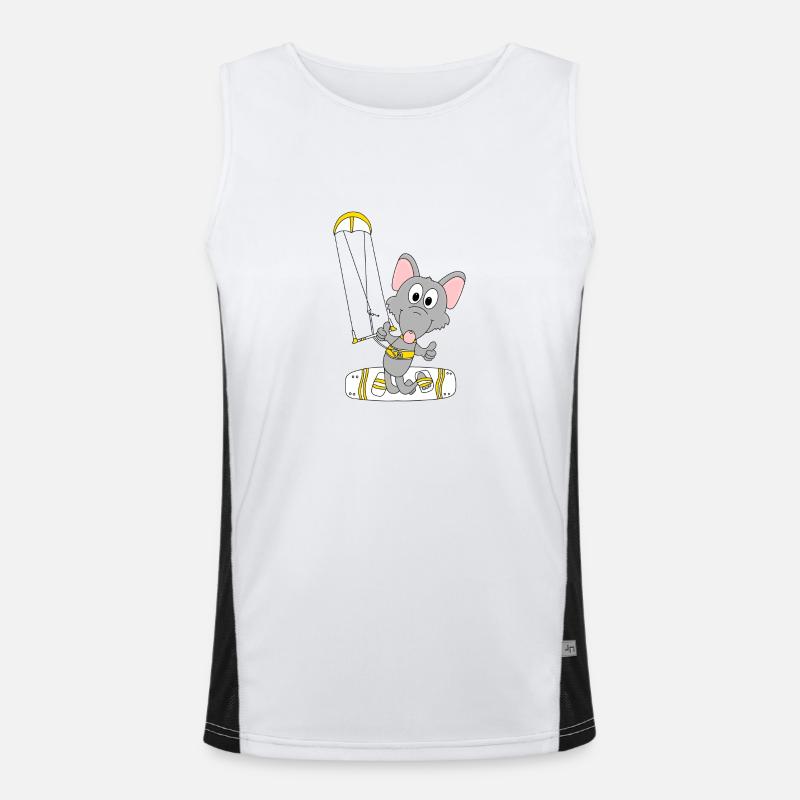 WASSERRATTE - RATTE - KITER - KITESURFER Funktionelles Kontrast-Tank Top für Männer 