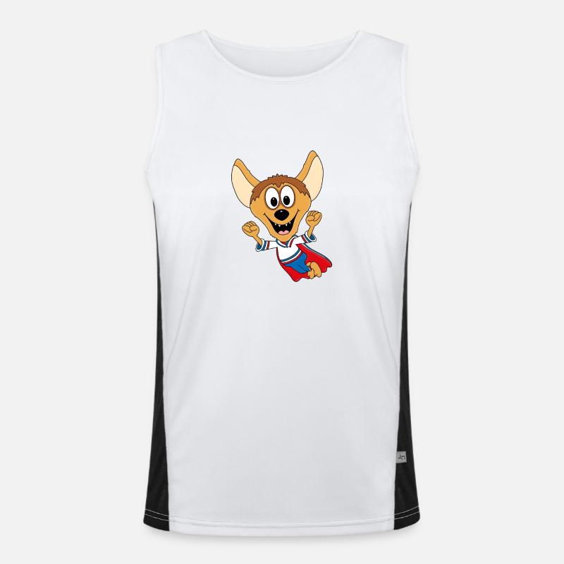 HYÄNE - SUPERHELD - TIER - KIND - BABY Funktionelles Kontrast-Tank Top für Männer 