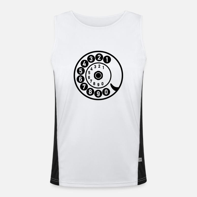 Wählscheibe Vintage Telefon anrufen Retro Technik Funktionelles Kontrast-Tank Top für Männer 