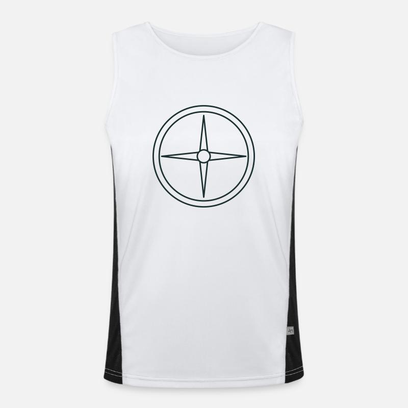 Compass rose with points Men's Functional Contrast Tank Top 