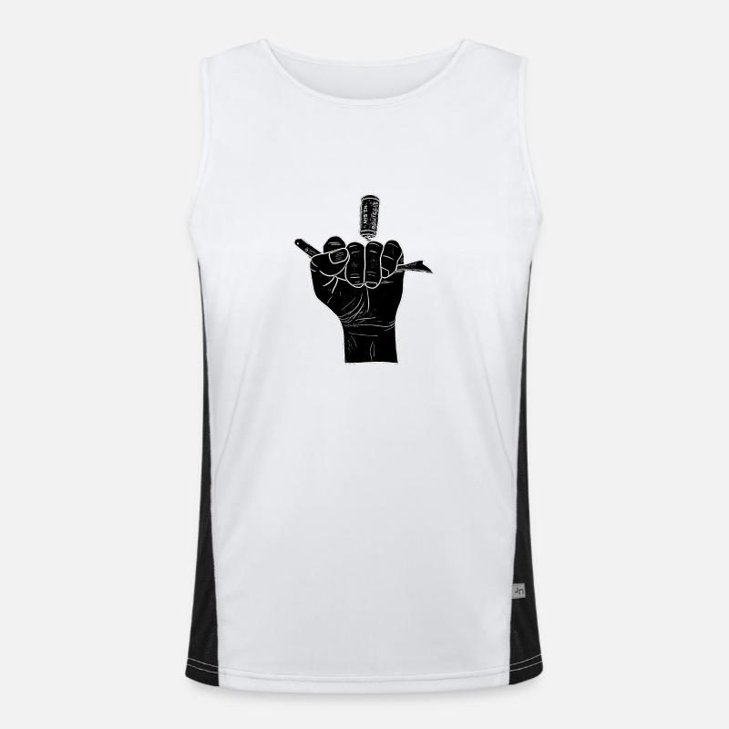 Schwarze Hand mit Korkenzieher Funktionelles Kontrast-Tank Top für Männer 