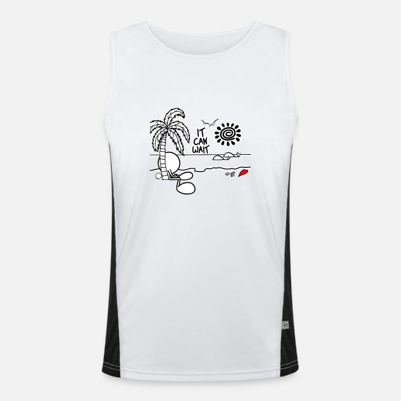 It Can Wait Plain Doodle Men's Functional Contrast Tank Top 