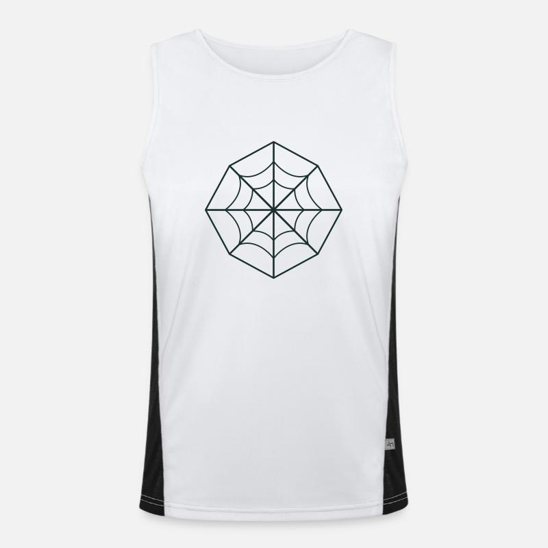 irregular spider web - Men's Functional Contrast Tank Top  - white/black