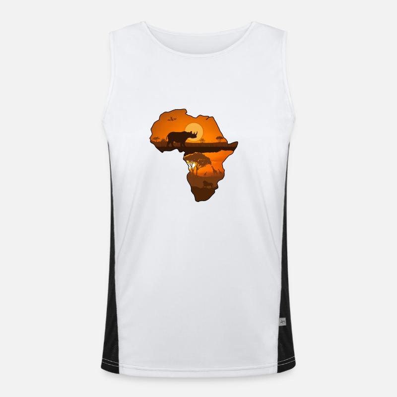 Africa Canotta sportiva da uomo in contrasto cromatico 