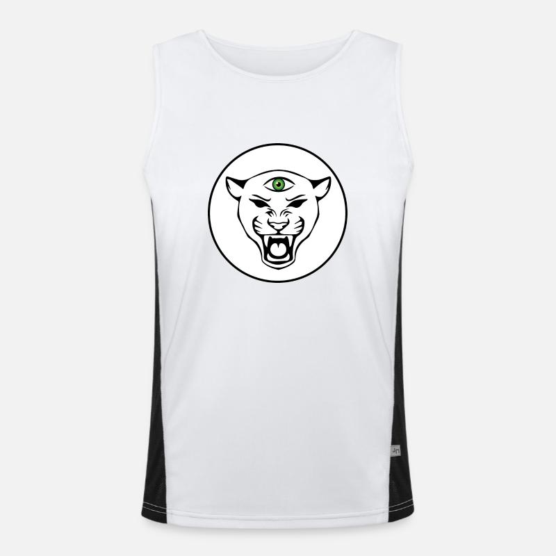 Panther with the all seeing eye Men's Functional Contrast Tank Top 