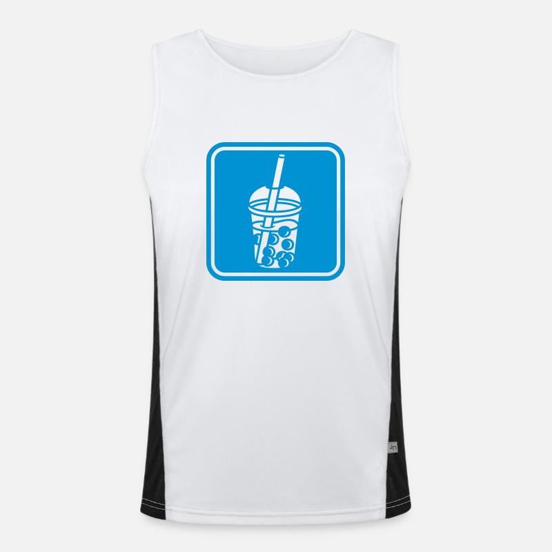 Button Shield Bubble Tea - Men's Functional Contrast Tank Top  - white/black