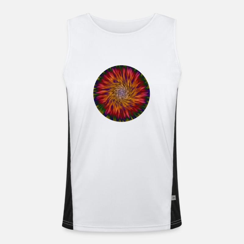 Abstract Tie Dye Abstract Flower Pattern Men's Functional Contrast Tank Top 
