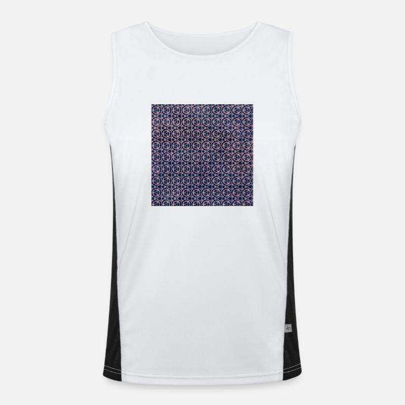 Pink Geo Tie Dye Muster Funktionelles Kontrast-Tank Top für Männer 