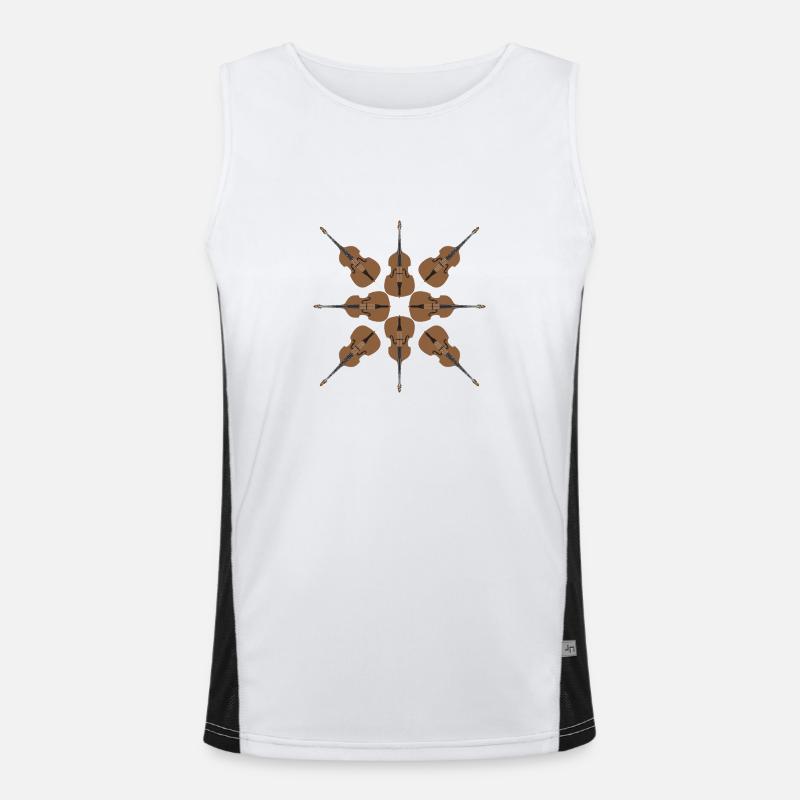 Cartoon-Stil Kontrabass-Hintergrund Funktionelles Kontrast-Tank Top für Männer 