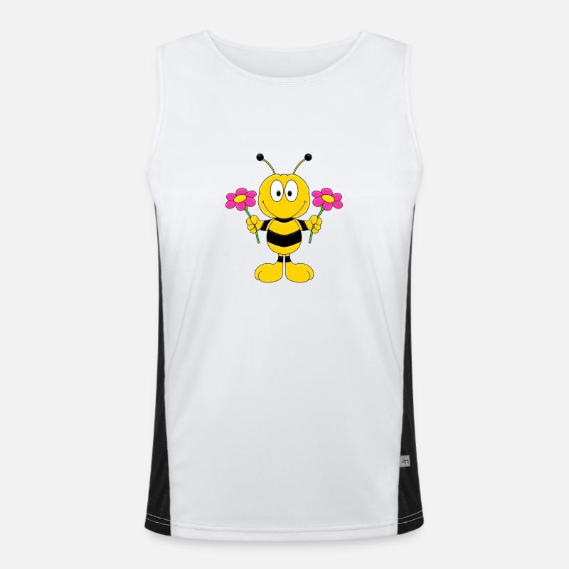 BIENE - BLUMEN - BIENCHEN MIT BLÜMCHEN Funktionelles Kontrast-Tank Top für Männer 