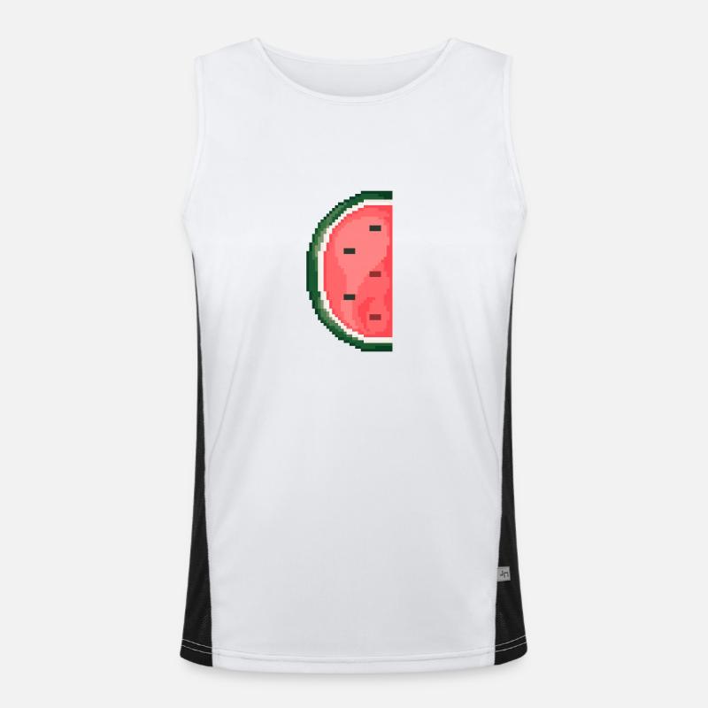 Pixel Art Melon Pattern Variante 1 Débardeur respirant contrasté Homme 