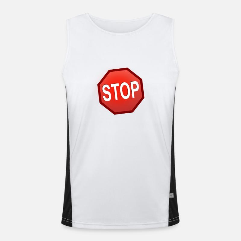 Stop sign Men's Functional Contrast Tank Top 