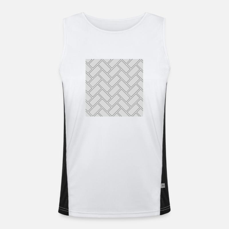 Rectangle tiles seamless pattern - Men's Functional Contrast Tank Top  - white/black