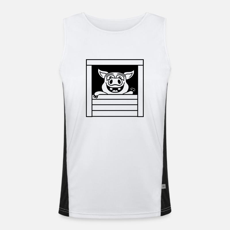 Little piglet waves friendly Men's Functional Contrast Tank Top 