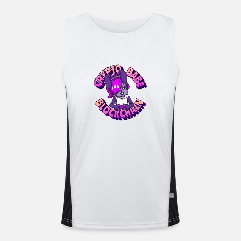 Crypto Babe Blockchain transparent Funktionelles Kontrast-Tank Top für Männer 