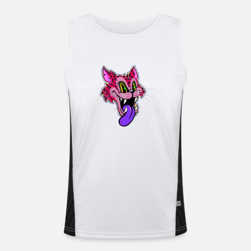 Leopard Comic Psychedelisch Funktionelles Kontrast-Tank Top für Männer 