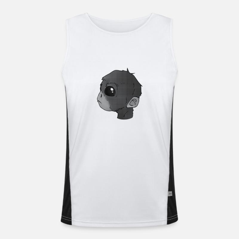 Affenkönig s/w Funktionelles Kontrast-Tank Top für Männer 