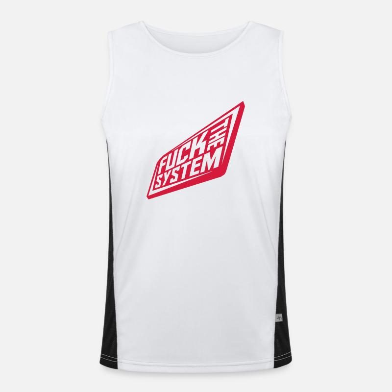 Fuck the system Punk Funktionelles Kontrast-Tank Top für Männer 