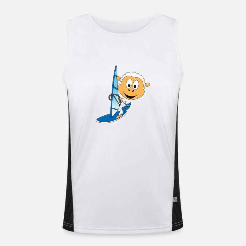 SCHAF - WINDSURFER - SURFER - WINDSURFEN Funktionelles Kontrast-Tank Top für Männer 